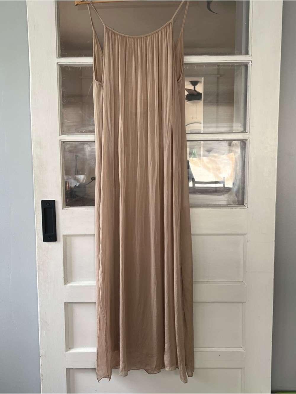 NWT Rosemarine Lined Beige/Champagne Maxi Dress Silk Blend Made In Italy Women M